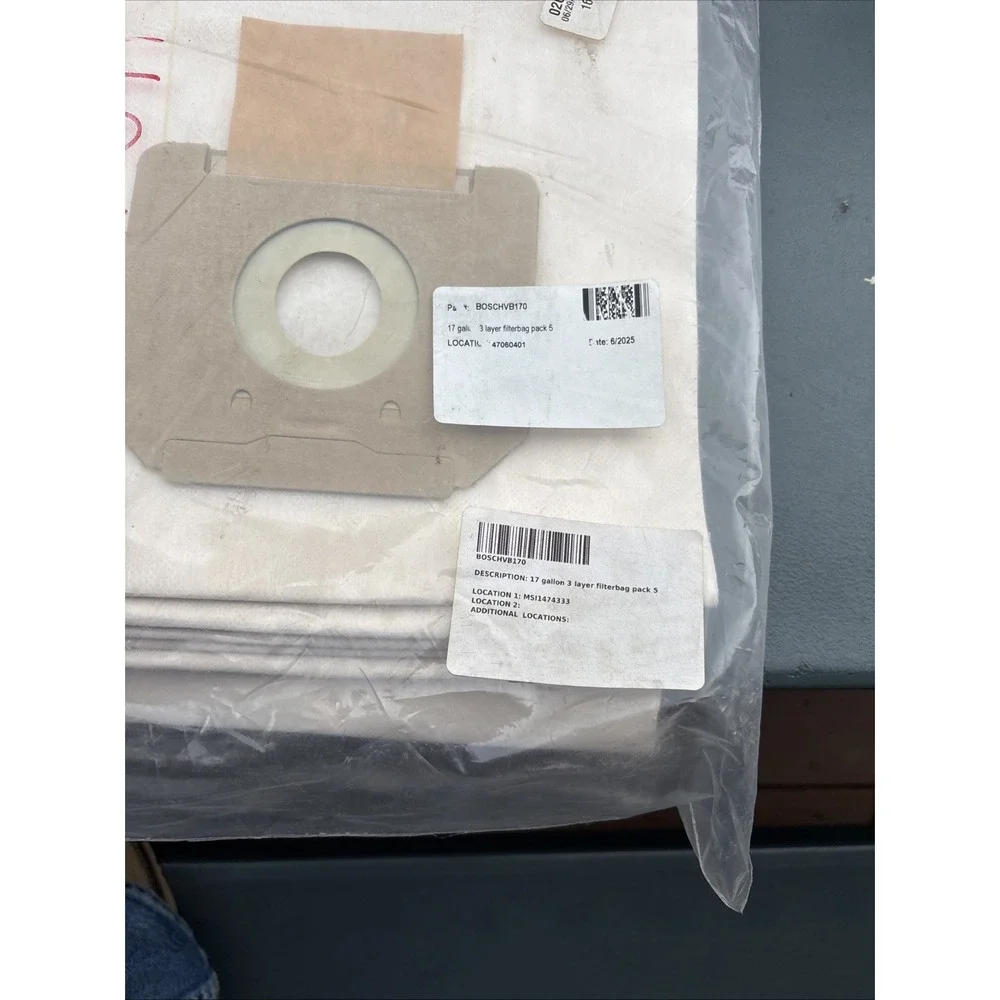 BOSCH VB170 Vac Bag For Hndheld Vac, Shop Vacuum,PK5 499K58